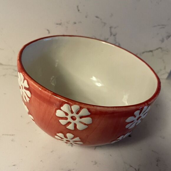 Bloom Rite Soup / Cereal Bowl Retro Vintage Groovy Flower Power Big Red Daisy - Picture 4 of 10